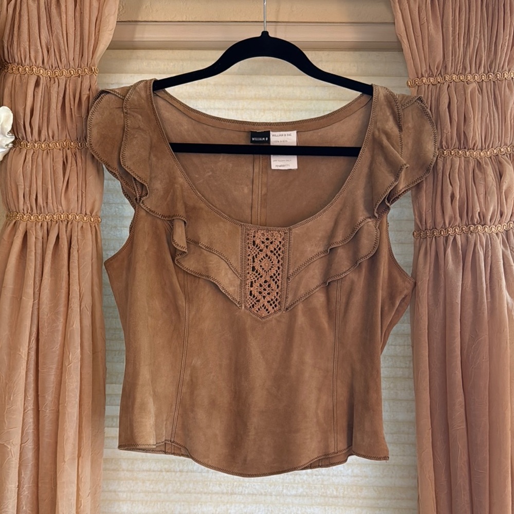 Vintage William B Suede Blouse Top